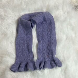 Ralph Lauren Purple Knit Scarf with Ruffled Edges